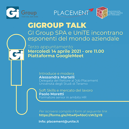 Placement: terzo incontro con i "GiGroup talk" sulle soft skills
