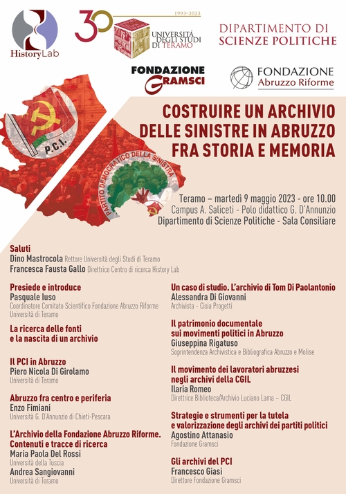 Convegno "Costruire un archivio delle sinistre in Abruzzo tra storia e memoria"
