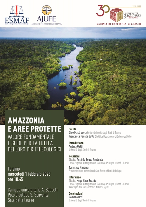 Convegno "Amazzonia e aree protette" - Valore fondamentale e sfide per la tutela dei loro diritti ecologici