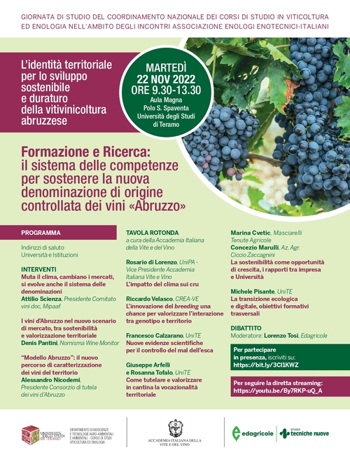 "L'identità territoriale per lo sviluppo sostenibile e duraturo della vitivinicoltura abruzzese"
