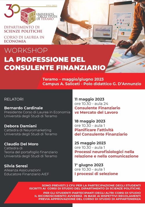 Dipartimento di Scienze politiche :workshop "La professione del consulente finanziario"