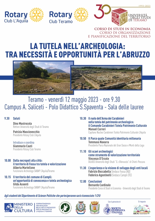Convegno "La tutela nell'archeologia: tra necessità e opportunità per l'Abruzzo