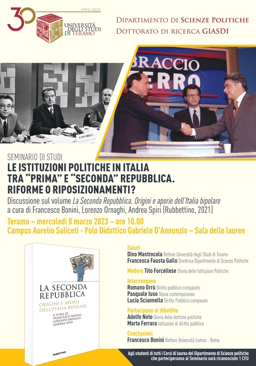 A Scienze politiche il convegno "Le istituzioni politiche in Italia tra "prima" e "seconda" Repubblica. Riforme o riposizionamenti?"