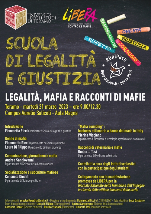 Scuola di legalità e giustizia: convegno "Legalità, mafie e racconti di mafie"