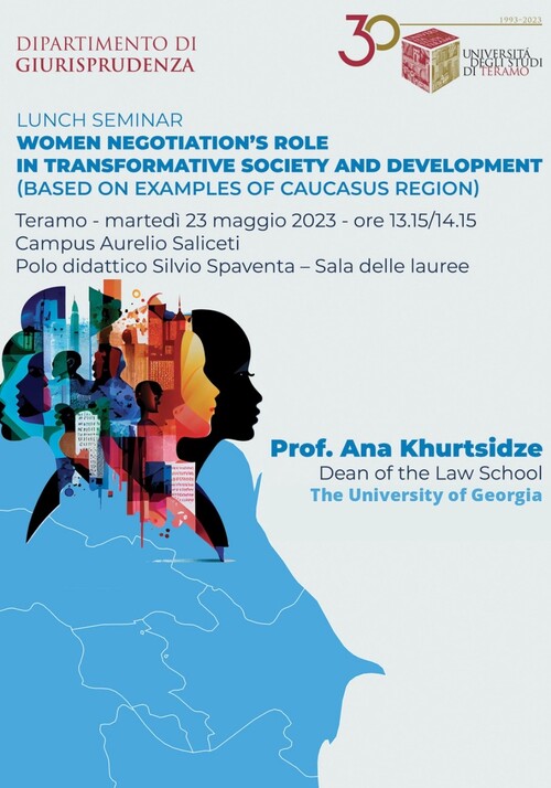 Dipartimento di Giurisprudenza: Lunch seminar "Woman negotiation's role in transformative society and development
