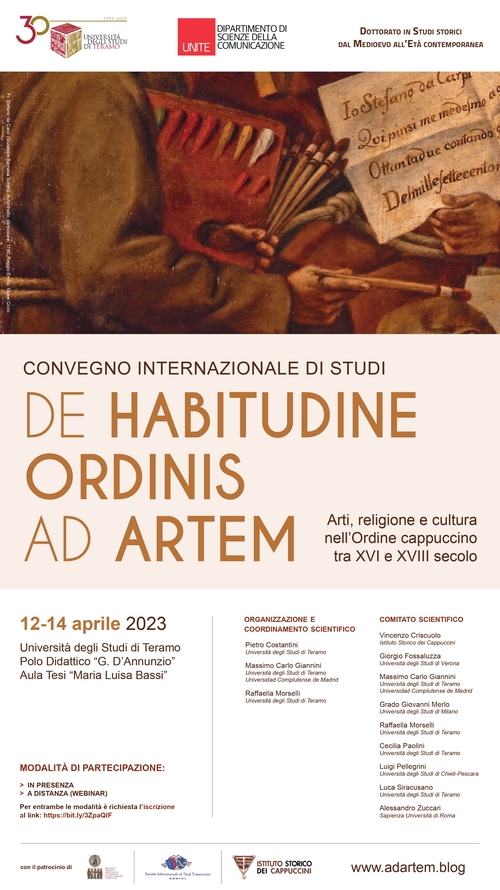 Convegno: "De habitudine Ordinis ad artem. Arti, religione e cultura nell'ordine cappuccino tra XVI e XVIII secolo".