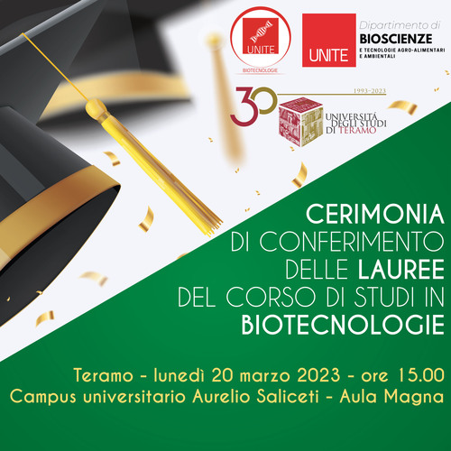 Cerimonia di conferimento delle lauree del Corso di studi in Biotecnologie