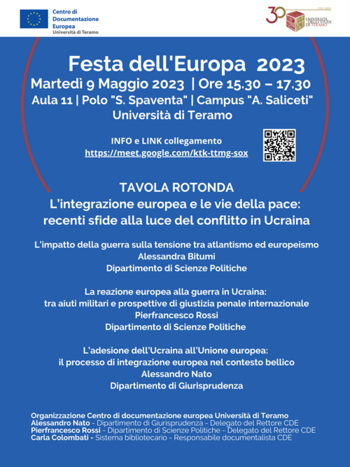 Festa dell'Europa 2023: "L'integrazione europea e le vie della pace"