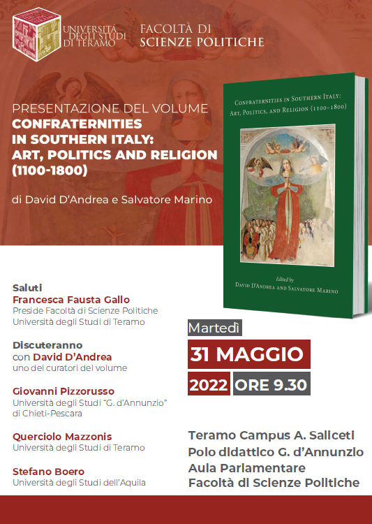 Presentazione del volume "Confraternities in Southern Italy: Art, Politics, and Religion (1100-1800)" di David D'Andrea e Salvatore Marino