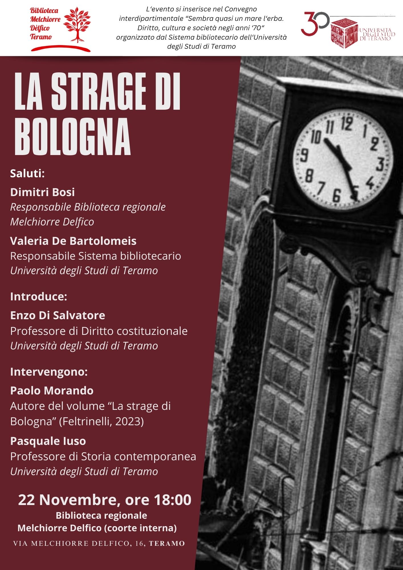 Presentanzione del libro di Paolo Morando "La strage di Bologna"