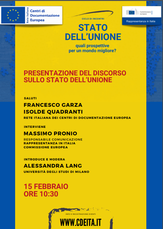 Evento online "Discorso sullo stato dell'Unione" - Rete CDE Italia