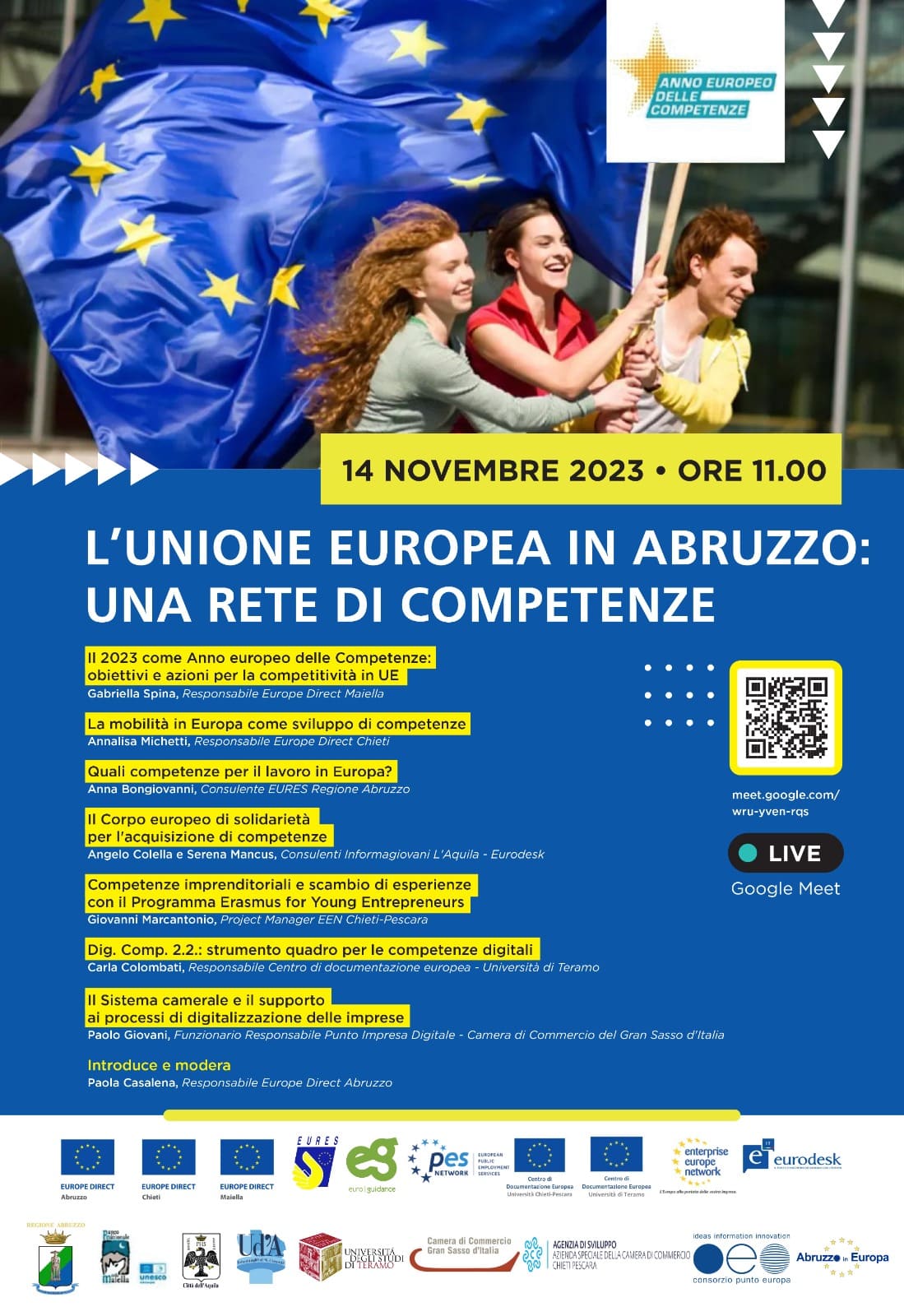 Evento online "L'Unione Europea in Abruzzo: una rete di competenze" - CDE Università di Teramo 