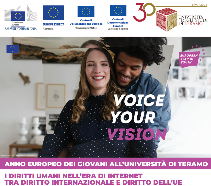Seminario "I diritti umani nell'era di internet" - Progetto rete CDE Università di Teramo 2022 - L'Anno europeo dei giovani