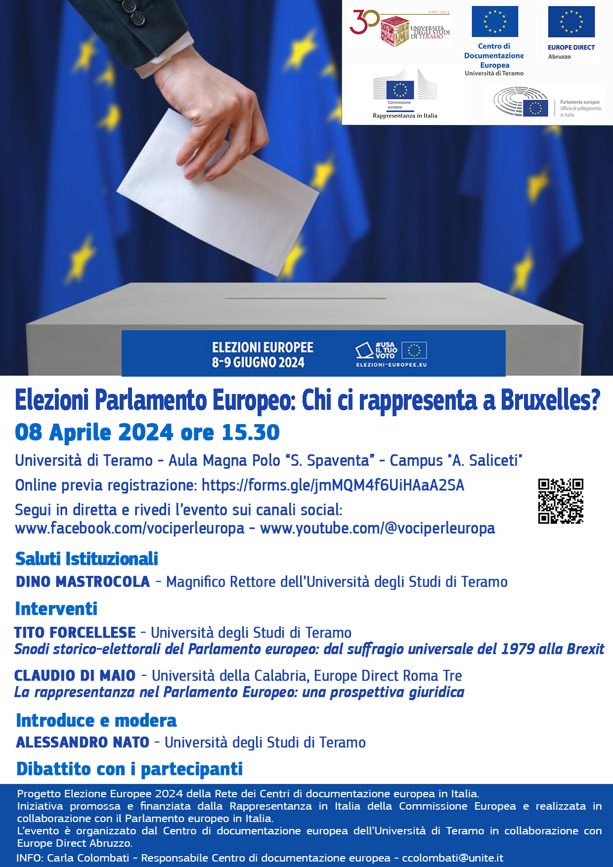 Centro di documentazione europea: Seminario e dibattito "Elezioni Parlamento Europeo: Chi ci rappresenta a Bruxelles?"